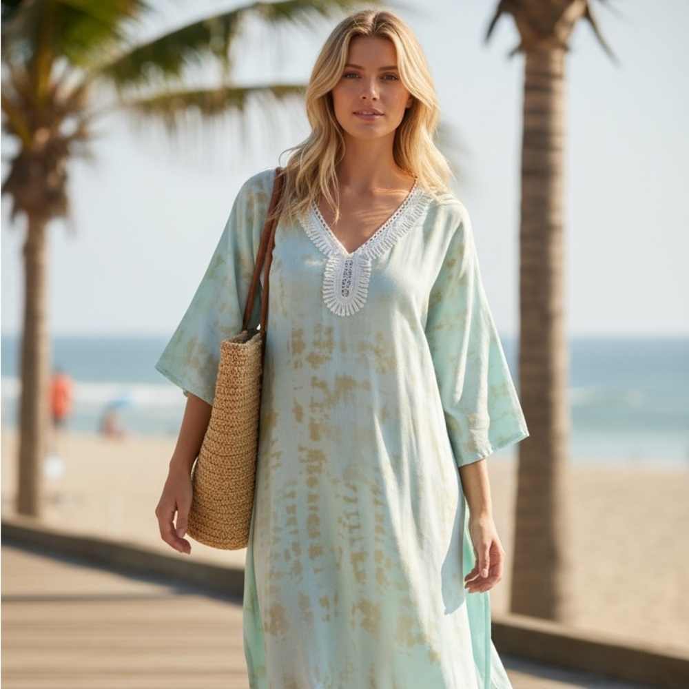 NWOT Tie Dye Shift Dress LULLA COLLECTION BY BINDYA Mint Green One Size